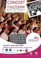 concert d'automne maîtrise sainte anne auray